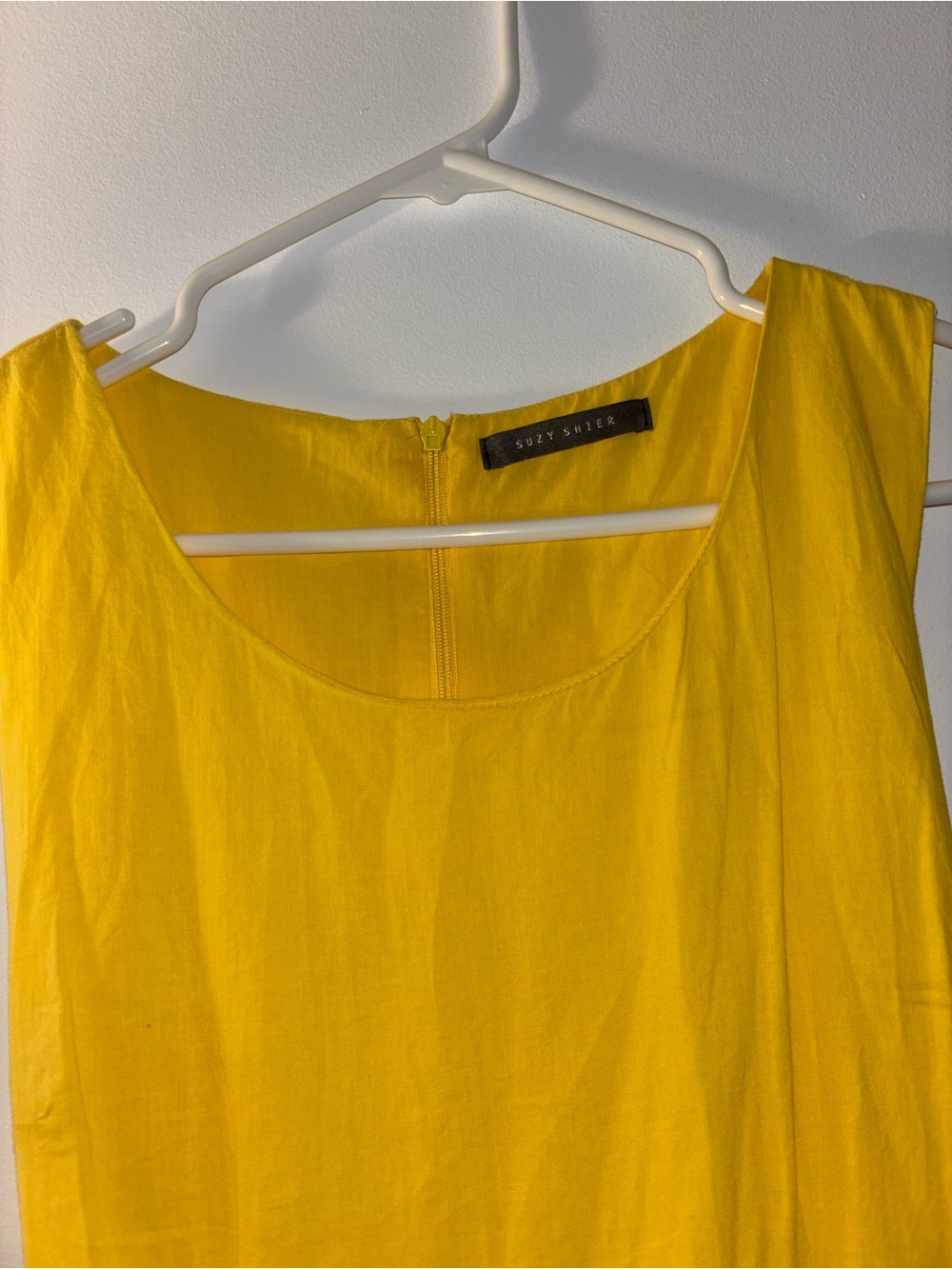 Suzy Shier Bright Yellow Scoop Neck Tank Top